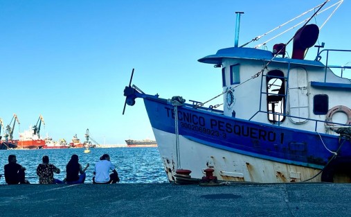 Puerto en calma este domingo en Veracruz.
