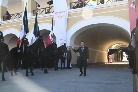 Desde la Fortaleza de San Carlos, en Perote, Ver., el Gobernador Cuitláhuac García Jiménez encio su mensaje a los veracruzanos, con motivo de su V Informe  de Gobierno. 