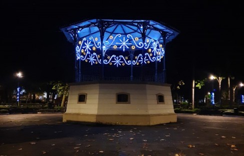 Así luce el kiosco del parque Los Berros. 