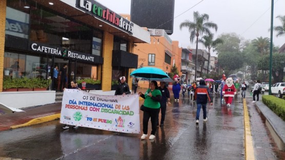 A pesar de la lluvia, personas con discapacidad y familiares marcharon por el centro de la Capital para pedir más inclusión el la sociedad esto en el marco del Día Internacional con Discapacidad.
