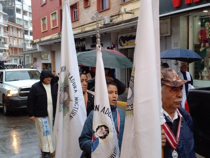 La procesión también se realizó para conmemorar los 100 años del movimiento católico Adoración Nocturna Mexicana, difundido en la Diócesis de Veracruz por San Rafael Guízar.