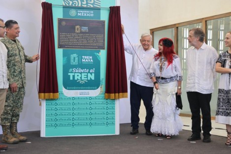 El Presidente Andrés Manuel López Obrador Inauguró el primer tramo del Tren Maya, de Campeche a Cancún. 