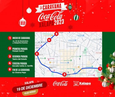 Que siempre sí. Y este martes 19 de Diciembre la Caravana Coca Cola estará en Xalapa, con un recorrido un poco modificado respecto al anteriormente programado. 