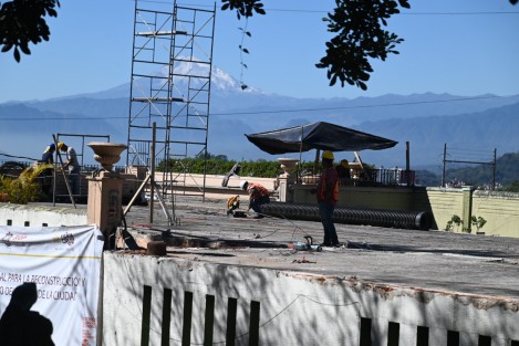 Así lucen los avances de la remodelació del  Ágora de la Ciudad. 