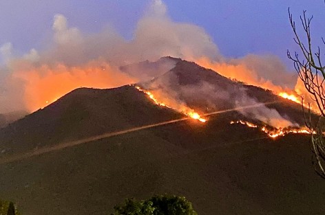 Aspectos del incendio forestal registrado en la Sierra de Necoxtla, en el municipio de Nogales, Ver..
