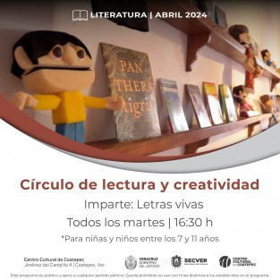 La Secretaría de Cultura de Veracruz invita a infancias y mujeres a participar en los círculos de lectura del Centro Cultural de Coatepec, iniciativas con el objetivo de fomentar el gusto por las letras, alentando la imaginación y desarrollo holístico de las y los participantes.
