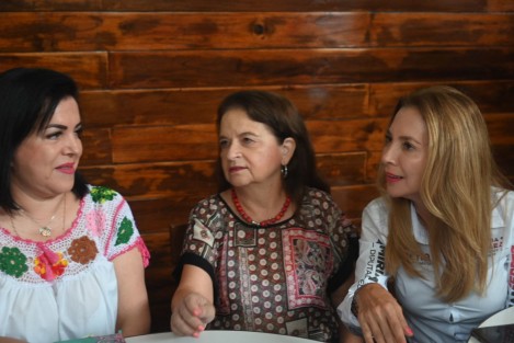 Las aspirantes a diputadas federales Ana Miriam Ferráez (titular) y Rosalinda Galindo (suplente), acompañadas de la actual diputada federal Ivonne Cisneros, desmintieron las versiones de que la candidata habría de ser remplazada de su candidatura como hicieran circular pasquineros. 