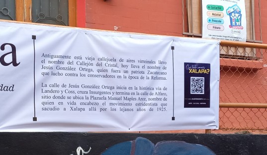 Agradable e ilustradora intervención en el callejón de González Ortega en el centro de la ciudad de Xalapa. Aunque es una lástima que se descuidara tanto la ortografía. 