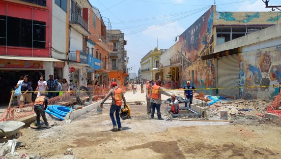 Así avanzan los trabajos en la calle Dr. Rafael Lucio. 
