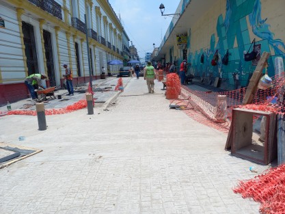 Así avanzan los trabajos en la calle Dr. Rafael Lucio. 