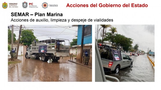 La Secretaría de Protección Civil (PC) informó sobre las acciones de auxilio, la activación de un refugio temporal en Cinemas Mocambo y el estado de los municipios de Veracruz y Boca del Río derivado de las lluvias provocadas por la Onda Tropical 8 el pasado martes. 