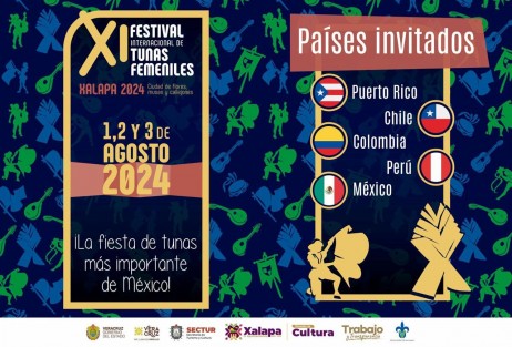 Las guitarras, acordeones, mandolinas, contrabajos, panderos y coros sonarán en las calles del Centro de la ciudad del 1 al 3 de agosto, cuando se lleve a cabo el XI Festival Internacional de Tunas Femeniles Xalapa 2024. 