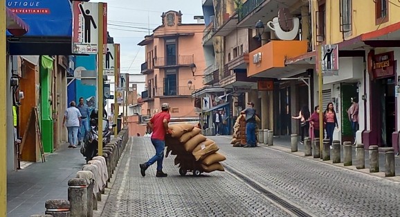 Cafeteros xalapeños consumen por costales. Así se surte una cafetería del centro. 