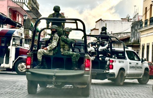 Así se vieron las calles de Coatepec  un día después al secuestro y asesinato de empresario coatepecano. 
