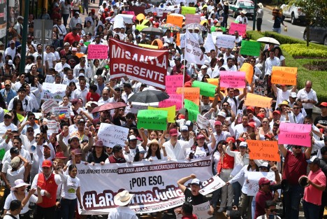 Jóvenes, diputados electos, diputados locales,  alcaldes, integrantes de la organización Unidos Todos y simpatizantes de la 4T marcharon en Xalapa a favor de la Reforma Judicial, al grito de Poder Judicial por voto popular. 