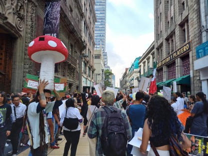  Hoy sábado,en el Día Internacional de La Paz, en Ciudad de México ciudadanos marchan a favor de la despenalización del consumo de hongos . 