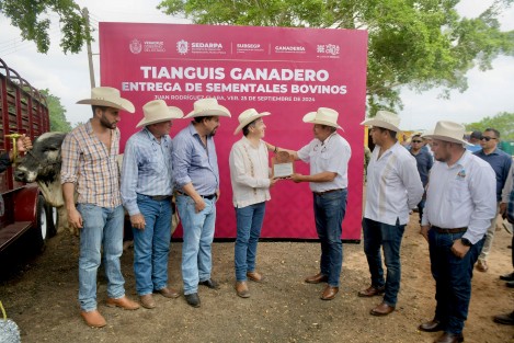 Al pequeño productor que emprende e invierte, el Gobierno debe corresponder mediante apoyos directos y acompañar su crecimiento, así hemos sacado adelante la ganadería en Veracruz, expresó el gobernador Cuitláhuac García Jiménez en el tianguis número 129 del sexenio y tercero en esta cabecera municipal.