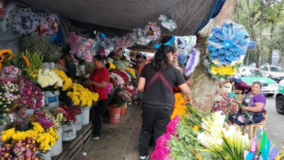 Con poca gente se vio este primero de Noviembre el Panteón Xalapeño y los puestos de flores de los alrededores. Se espera que los clientes lleguen para el día de mañana.