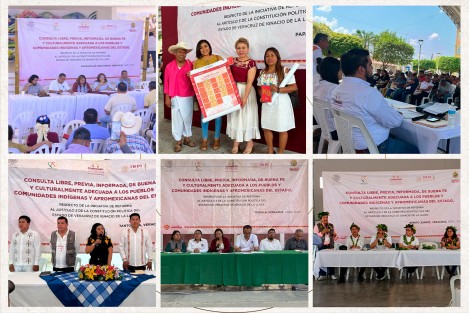 Diputadas y diputados de la LXVII Legislatura continúan realizando en distintos puntos del territorio veracruzano los foros de consulta libre, previa, informada, de buena fe y culturalmente adecuada a los pueblos y comunidades indígenas y afromexicanas de la entidad, para la reforma al Artículo 5° de la Constitución Política del estado.