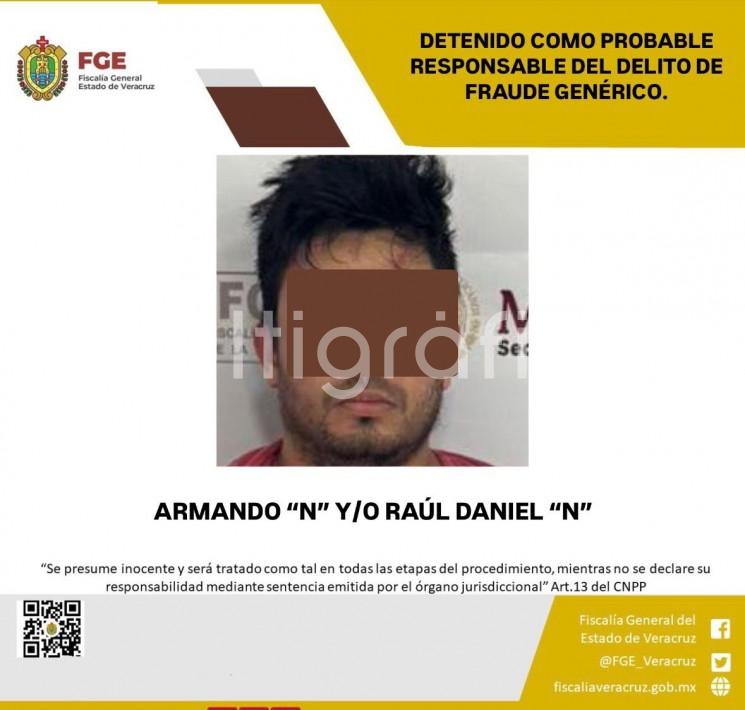Armando “N” y/o Raúl Daniel “N”fue aprehendido en un operativo conjunto entre autoridades de Veracruz y Tabasco, tras ser acusado de fraude genérico.