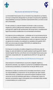 La UV confirmó la prórroga de Martín Aguilar Sánchez como rector, a través de un comunicado oficial.