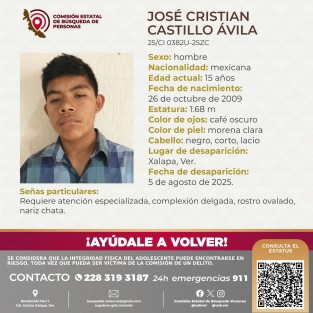 Menor de edad que fue reportado como desaparecido el 5 de agosto, hoy fue localizado por elementos de la Secretaría de Seguridad Pública (SSP), este según se había escapado de la Aldea Meced ubicada en la colonia Juan de la Luz Enríquez de esta ciudad.

