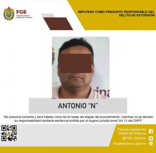 La Unidad Especializada en Combate al Secuestro y la Extorsión realizó imputación en contra de Antonio “N” como probable responsable del delito de extorsión cometido en agravio de la víctima O.B.D.