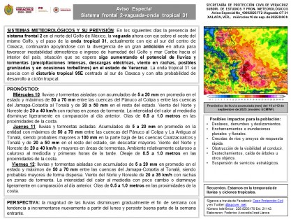 En los siguientes días la presencia del sistema frontal 2 en el norte del Golfo de México
