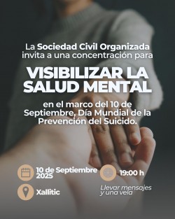 Integrantes de la sociedad civil organizada de Xalapa convocaron a las y los Jalapeños a una concentración ciudadana este miércoles, 10 de septiembre a partir de las 19:00 horas en el emblemático barrio de Xallitic, con el propósito de visibilizar la salud mental como un tema urgente y colectivo.

