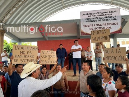 Entre abucheos y presión social, Tatahuicapan de Juárez frena acuerdo de basura impulsado por Vladimir González