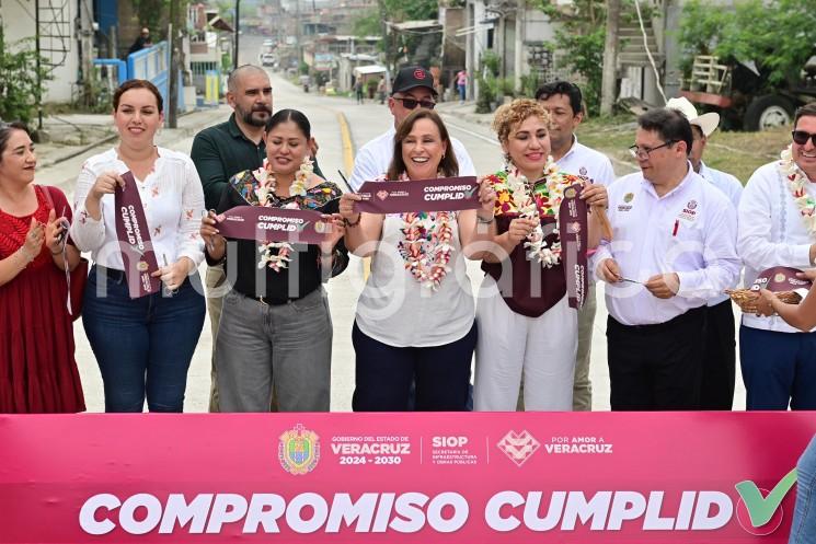 Aquí están sus impuestos: Rocío Nahle entrega carretera Papantla–Espinal