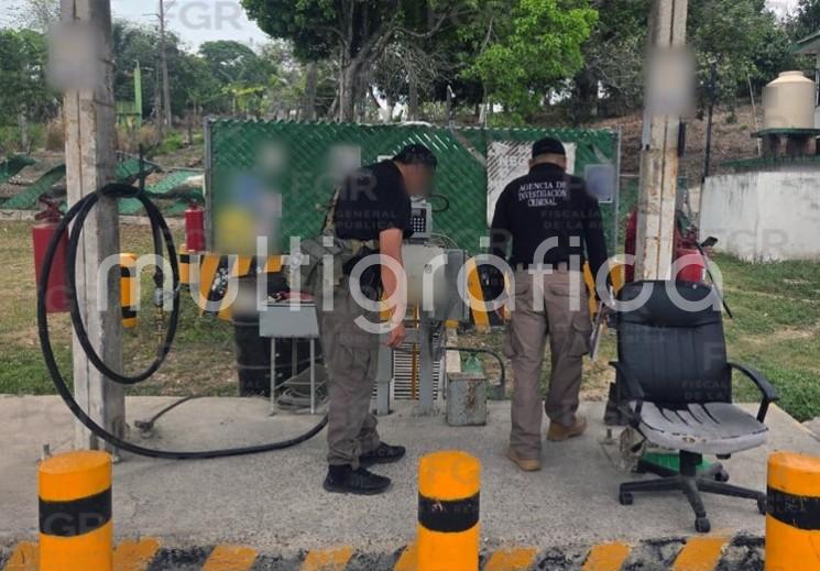 En cateo, FGR asegura aproximadamente mil litros de gas l.p. en estación de servicio probablemente clandestina en Tuxpan