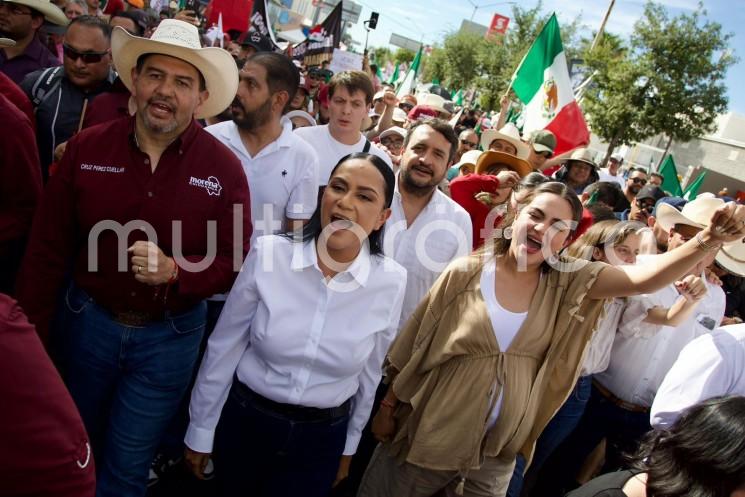 Se llevó a cabo la marcha por la seguridad y la defensa de la soberanía en Chihuahua convocada por Morena