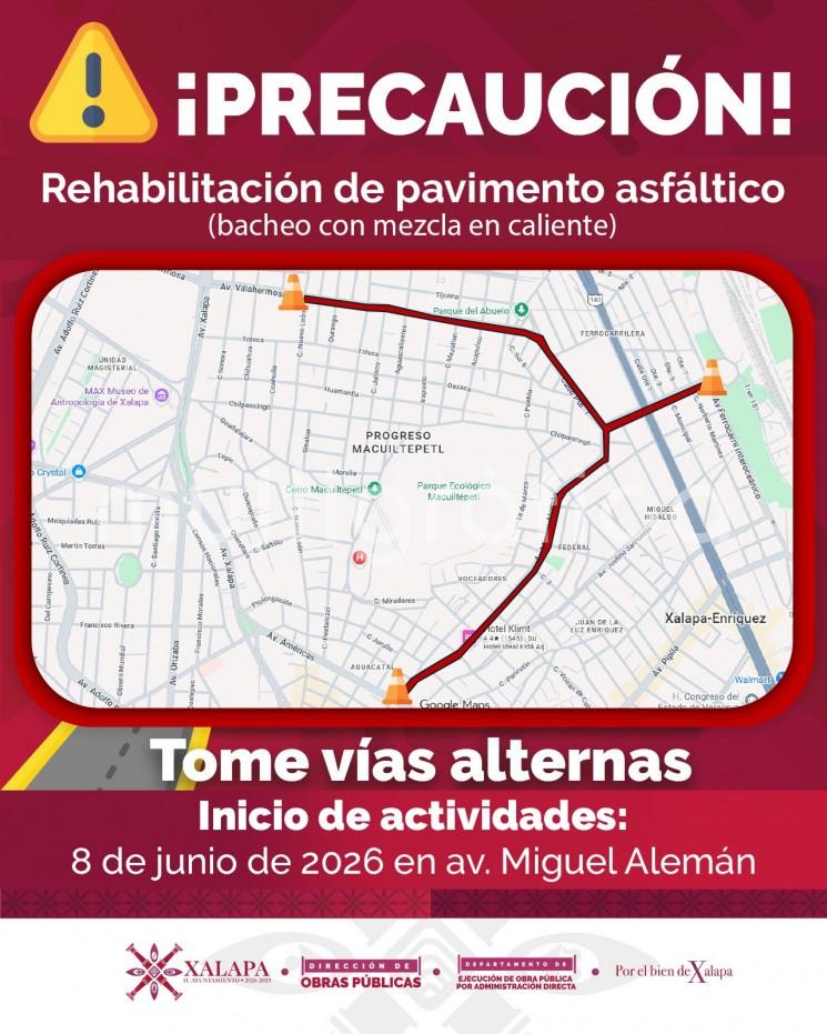 ?
Iniciará Ayuntamiento rehabilitación de pavimento asfáltico en avenida Miguel Alemán
