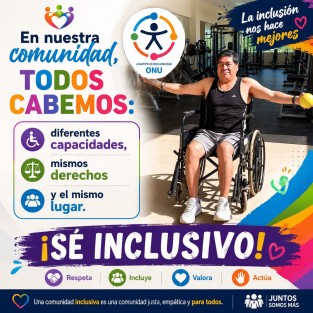 La inclusión fortalece a la sociedad al reconocer que todas las personas tienen los mismos derechos, oportunidades y valor. Construir espacios accesibles es tarea de todos.