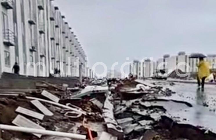 Lluvias exhiben daños en viviendas del Bienestar entregadas en enero en Veracruz