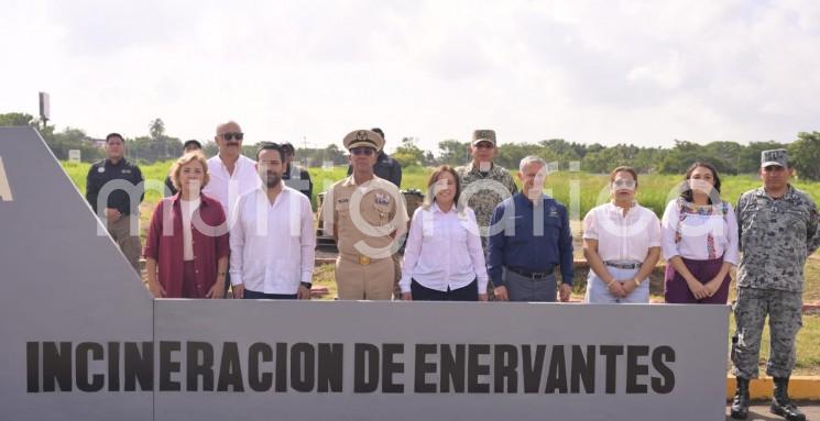 Encabeza Gobernadora destrucción de casi 800 kilos de drogas aseguradas en Veracruz