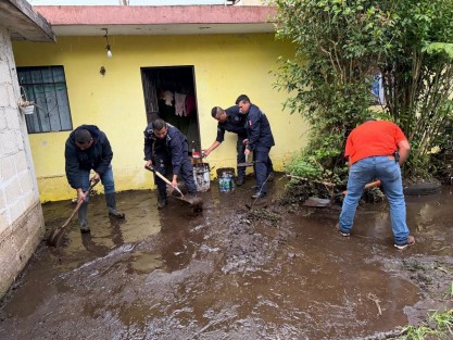 Continúan trabajos tras desbordamiento del río Sedeño en Acajete