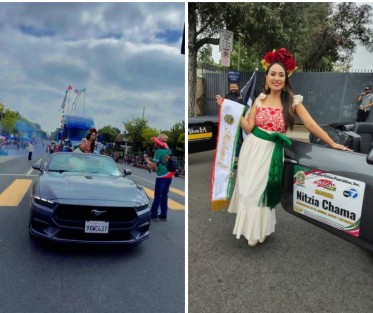 Nitzia Chama representa a Veracruz y Xalapa en desfile de fiestas patrias en Los Ángeles