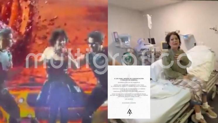 -Perdón, se me salió la cadera-: Alejandra Guzmán es atendida tras incidente en concierto en Boca del Río