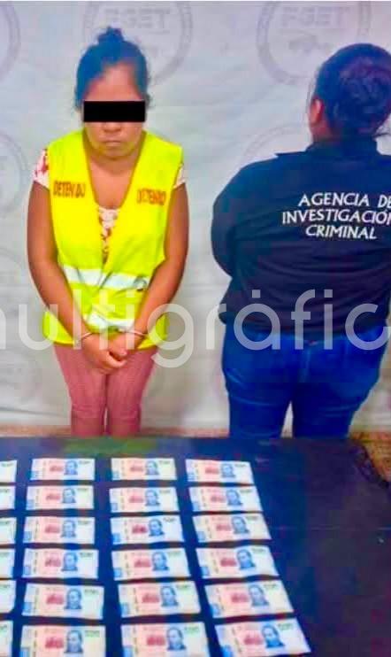 Cae mujer cuando presuntamente cobraba 15 mil pesos de -derecho de piso- a comerciante