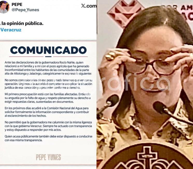 Pepe Yunes niega señalamientos de Nahle sobre su relación con pozo agrícola de Perote