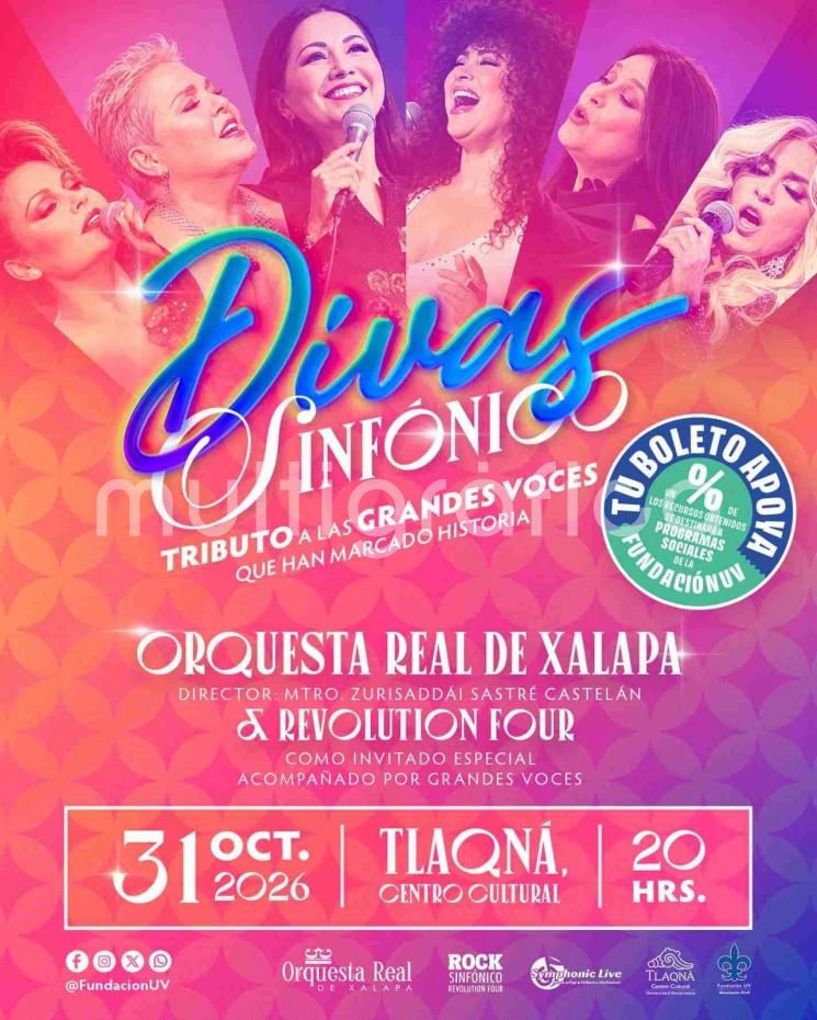 Invita la Fundación UV al concierto con causa Diva Sinfónico a realizarse en Tlaqná Centro Cultural el 31 de octubre