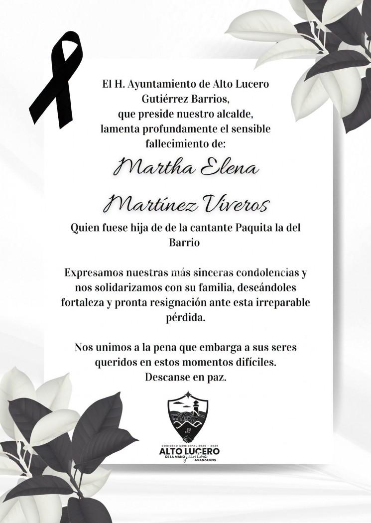 Muere Martha Elena Martínez Viveros, hija adoptiva de Paquita la del Barrio