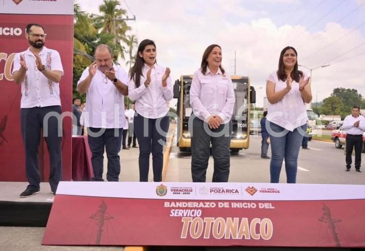 Inaugura Rocío Nahle servicio Totonaco con 40 autobuses en Poza Rica