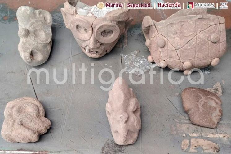Aseguran en AICM seis piezas arqueológicas de Veracruz con destino a Gran Bretaña
