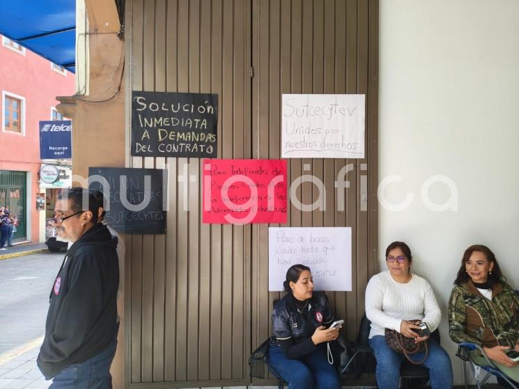 Inicia Sutcecytev paro de labores por tiempo indefinido en planteles y oficinas de la Dirección General del Cecytev 